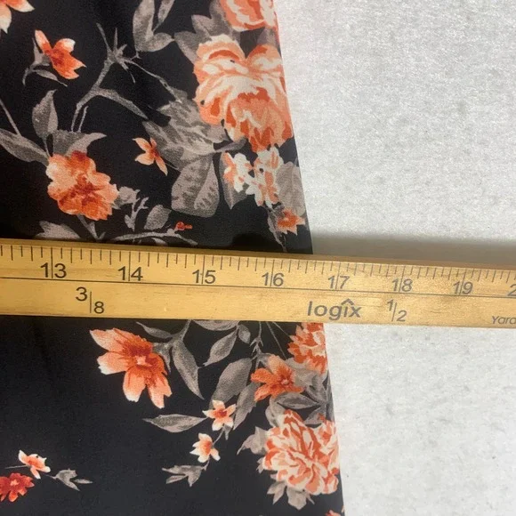 Forever 21 Floral Skater Dress Women's Small Black Long Bell Sleeve Fit & Flare - Picture 10 of 11